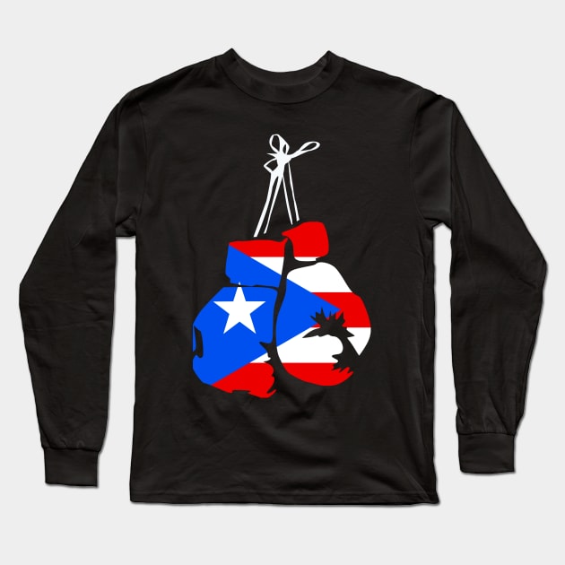 Puerto Rican Boxing Puerto Rico Flag for Puerto Rican Boxer Long Sleeve T-Shirt by Shirtttee